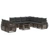 Garden Sofa Set 10 Pieces Gray and Dark Gray Poly Rattan
