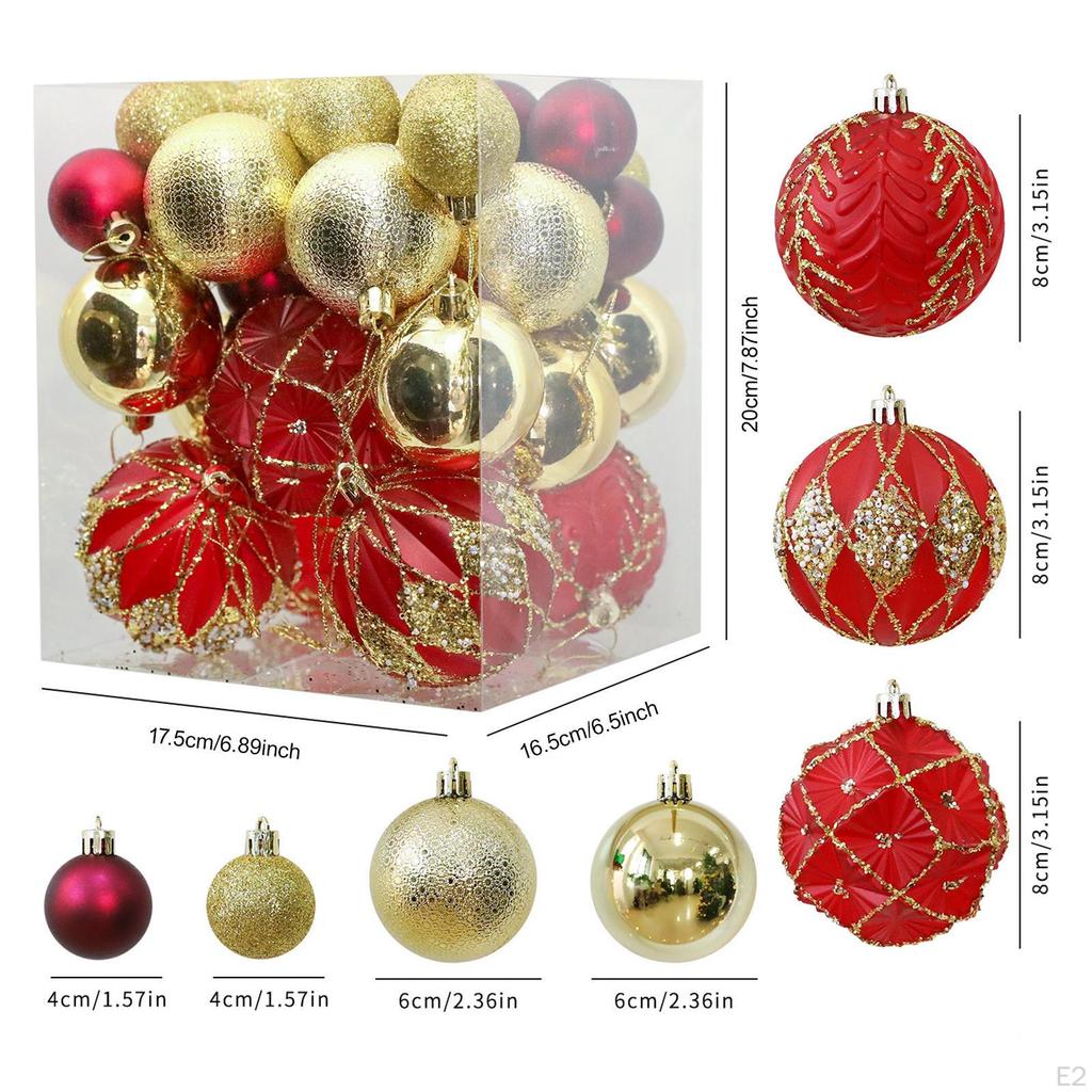 36 Stück Weihnachtsbaumhänge Dekorationen Weihnachtsdeko Dekorative Kugeln Christbaumkugeln für Kranz