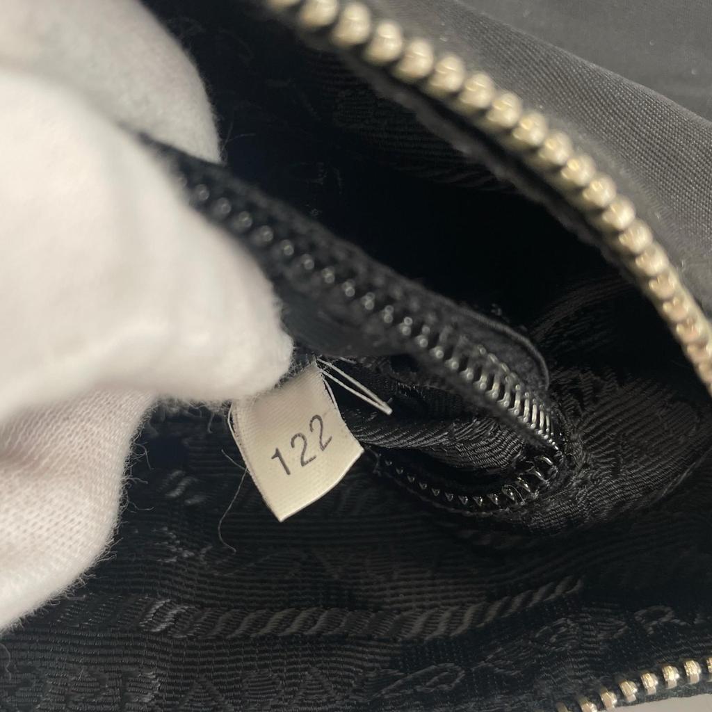 PRADA Hobo Triangle Logo Shoulder Bag black Women One Belt Pack used