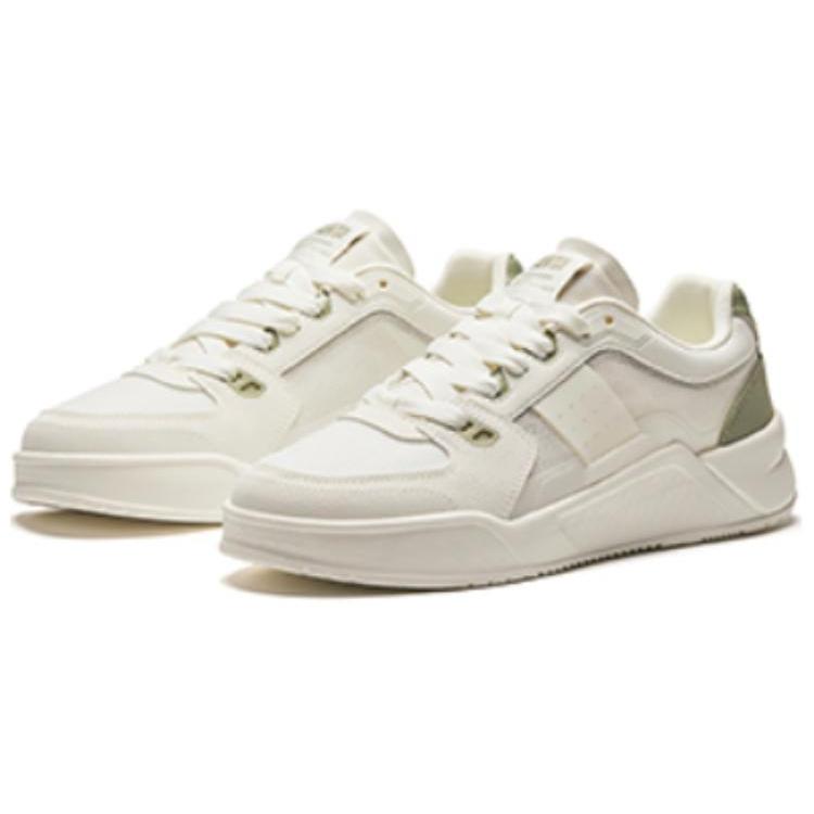 New Anta Cushioning Wear Resistant Low Top Skateboard Shoes Men's White Green 112428013-1