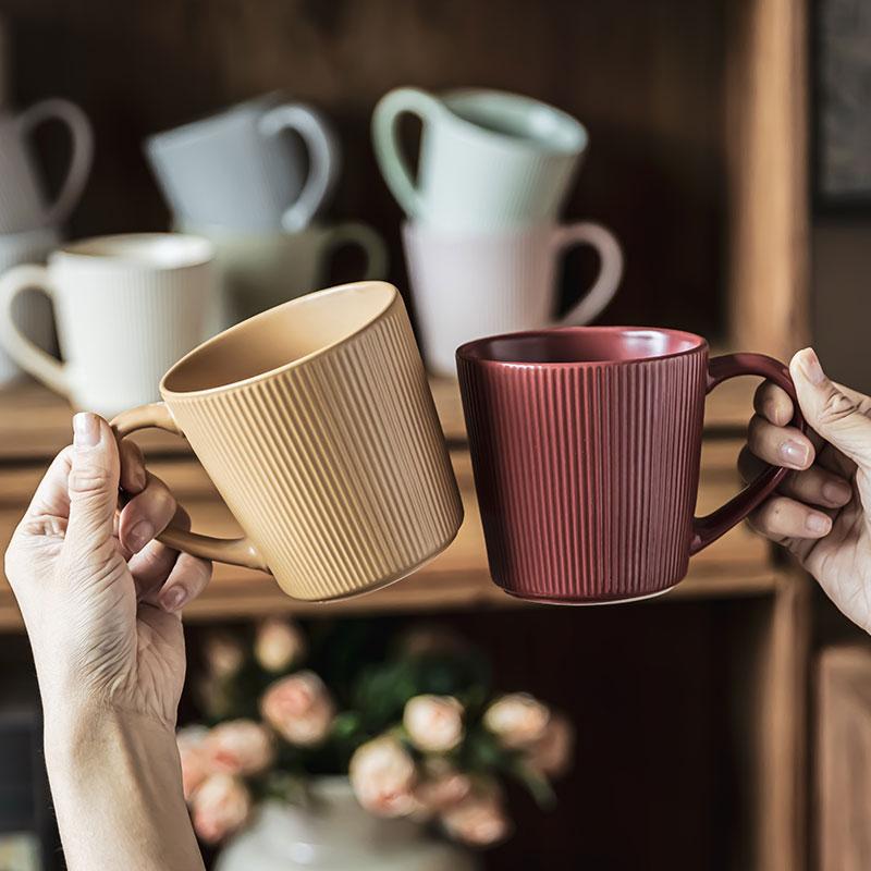 Retro-Kaffeebecher, Teetassen, Bürobecher, Nachmittagsteebecher, edle Tassen für Paare, Keramikbecher für Zuhause