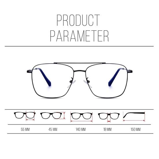 Dervin Blaulichtfilter Blaulichtblocker Nullstärke entspiegelt Retro Quadratische Brille, Fassung zum Schutz der Augen vor UV durch Computer/Tablet/Laptop/Mobiltelefon