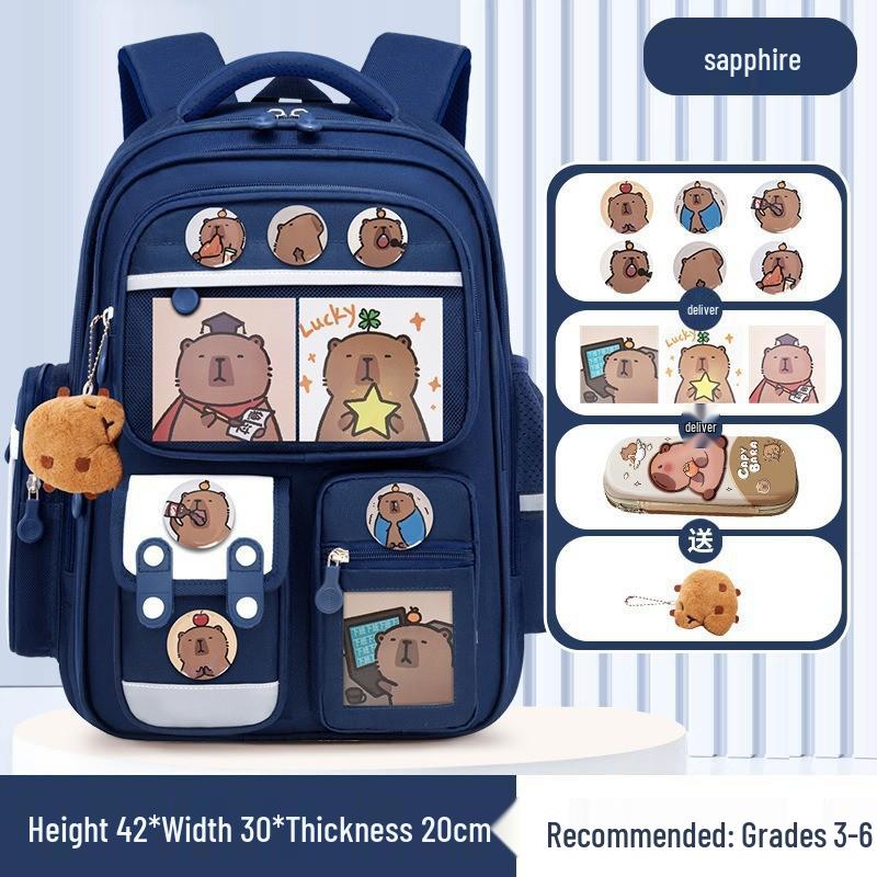 Capybara Decompression Backpack for Elementary Students Grades 1-6 - Lightweight, Large Capacity for Boys and Girls