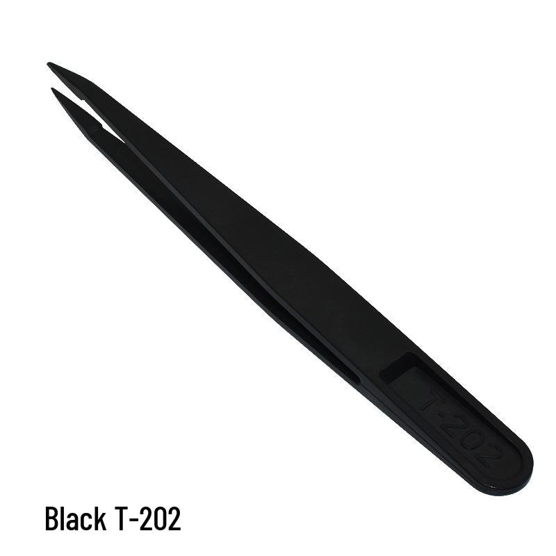 Anti-static Carbon Fiber Plastic Tweezers: Round & Wide Tip Clamps, Eco-friendly Insulation for Disassembly and Repair
