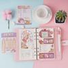 Cartoon Cute Girl Heart Sticky Notes & Collage Notebook for Primary Students