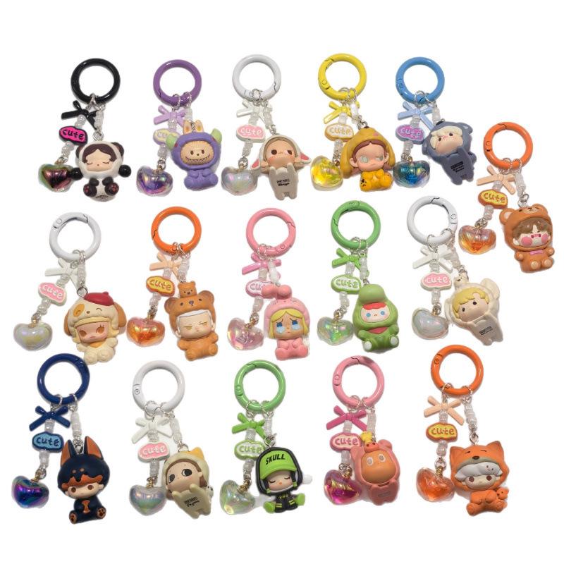 Original Pop Mart Bubble Bean Pyjama Herz Tidelope Anhänger Handy Lanyard