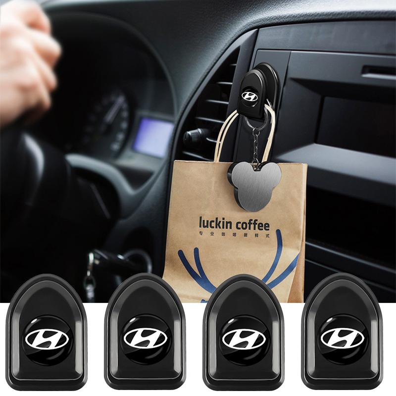 

Мини автомобильные крючки Черные самоклеящиеся невидимые крючки Держатель для хранения в салоне Для Hyundai I30 Tucson Veloster Kona I10 I35 Elantra Santa Fe Декор 2Pcs