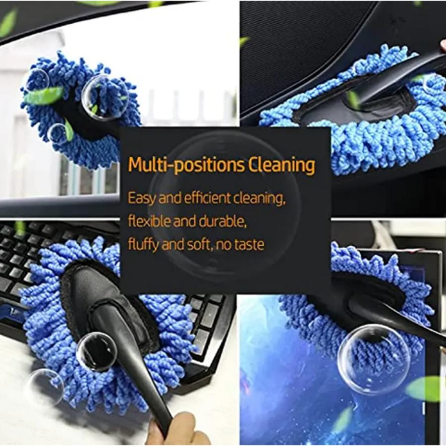 Autostaubentfernung leicht gemacht-Kleiner Staubwedel Wischtuch Weiche Bürste Reinigungsbürste, Mini Borstenbürste & Mikrofaser Autoinnenraumzubehör