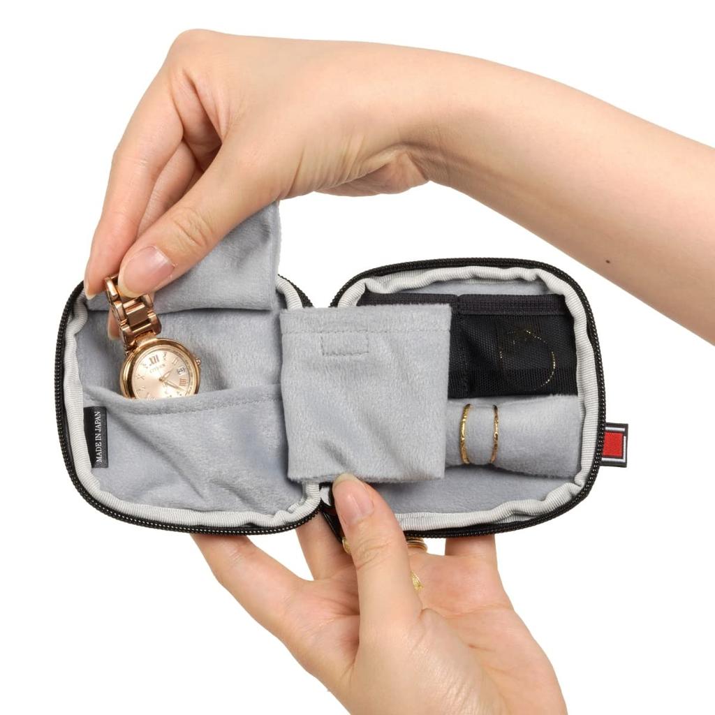 Artisan & Artist Jewelry Pouch with Ring Holder, Classic Monotone, Black, 2WP-CM735, ARTISAN&ARTIST*