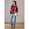 VICTORIA&VERA Women's Christmas Puppy Jacquard Knitted Cardigan V9019W06