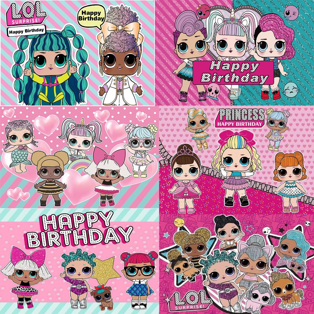 lol Surprise Doll theme Shower Hot Activity Backdrop Cloth Children Birth Date Po Background Designed For Celebration Decoration Boys Backdrops