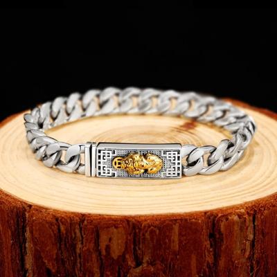 Bracciale Pixiu Uomo Versione Coreana di The Tide Single Street Hip-hop Tide Personalità Maschile Moda Tendenza Trasferimento Retro