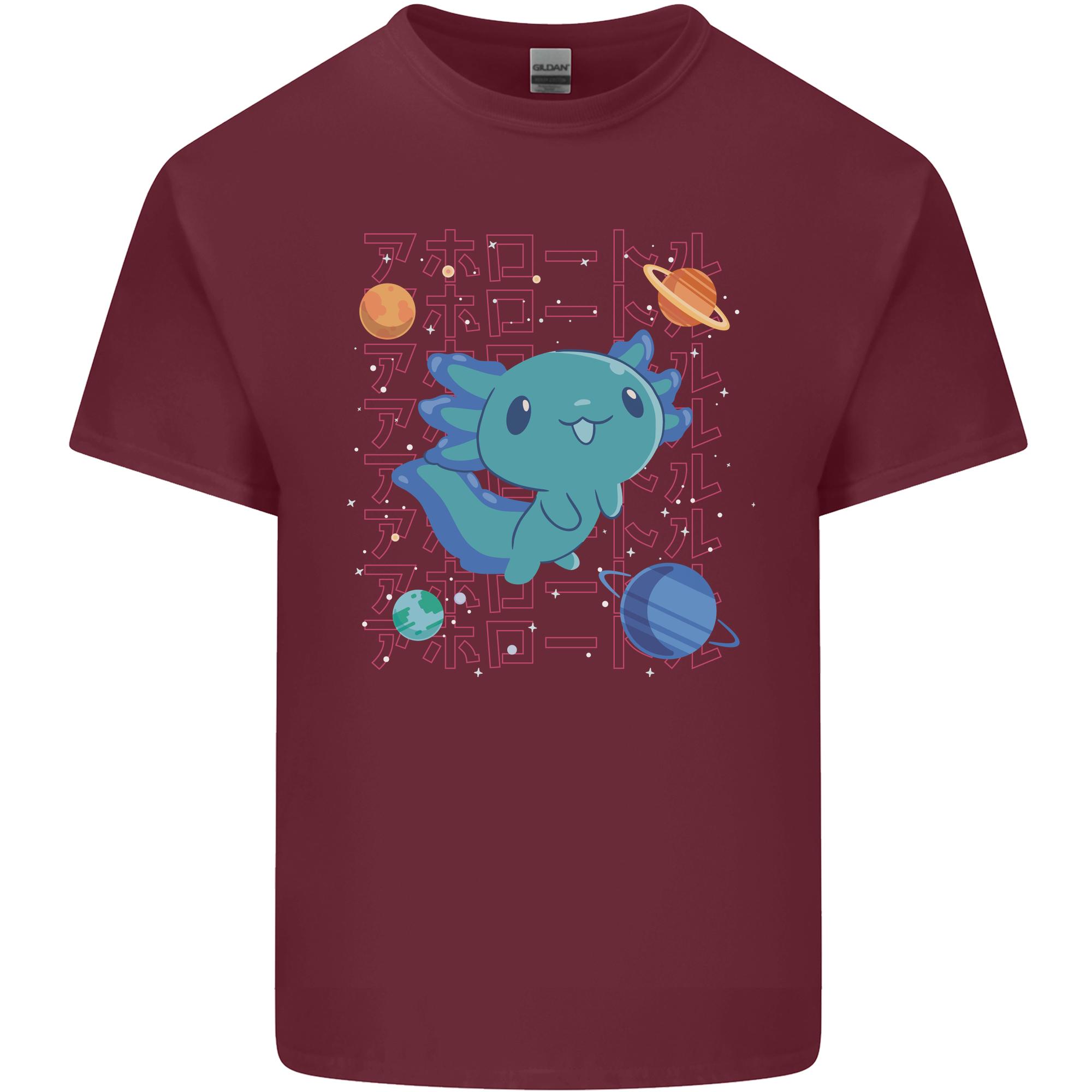 Kawaii Axolotl in Space Unisexs Light Cotton TShirt S