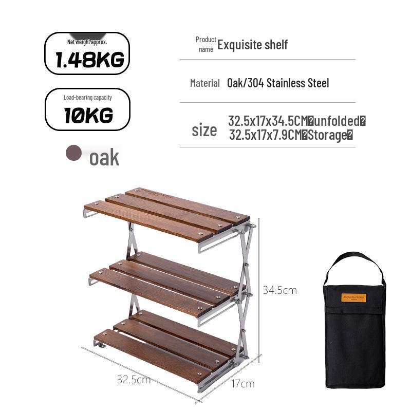Exquisite Mountain Guest Collapsible Wooden Table | Portable Outdoor Camping Shelf & Picnic Stand