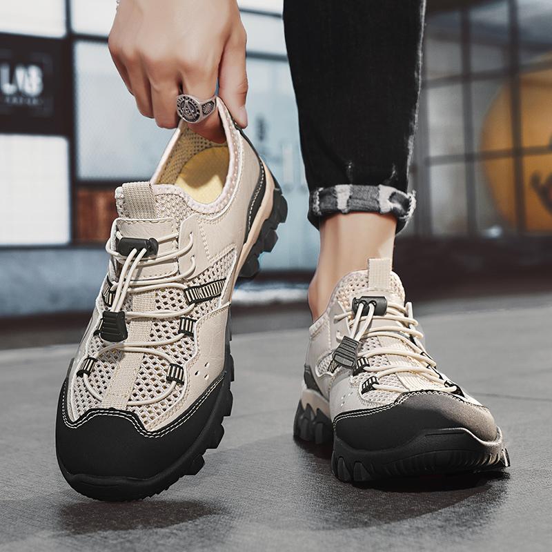 zapatillas de mujer Summer Outdoor Hollowed Hiking Shoes Breathable Mesh Upper Sneakers Men Anti Slip Elastic Band Casual Footwe