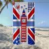 Red-Blue Retro Pattern Beach Towel, Soft Quick-Drying, Perfect For Portable Outdoor Travel, Swimming, Camping And Summer Beach