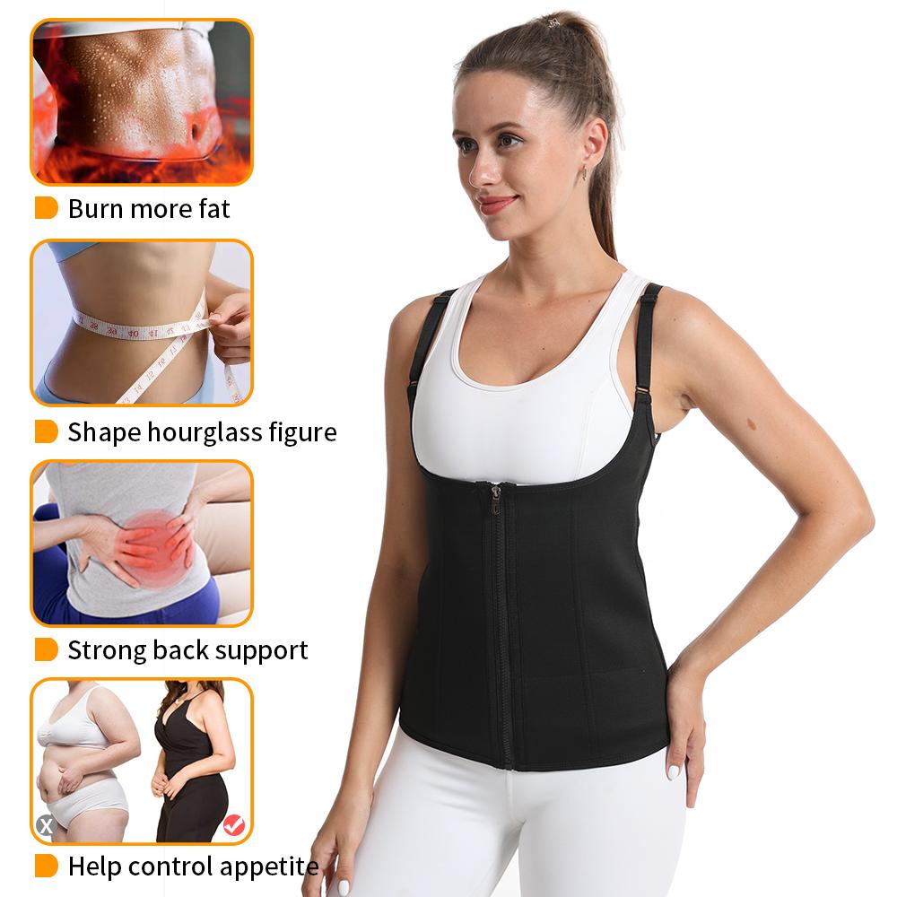 Chaleco Sauna Para Mujer - Cremallera, Doble Capa, Transpirable, Para Ejercicio Y Reducción De Sudor (Tallas L/XL)