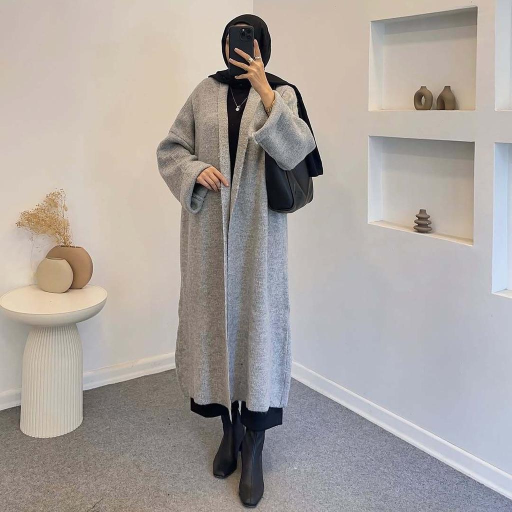 2025 Cross-border European and American Long Sweaters, Cardigans and Jackets, Lazy In Autumn and Winter, Thin and Loose Thickened Knitted Coats