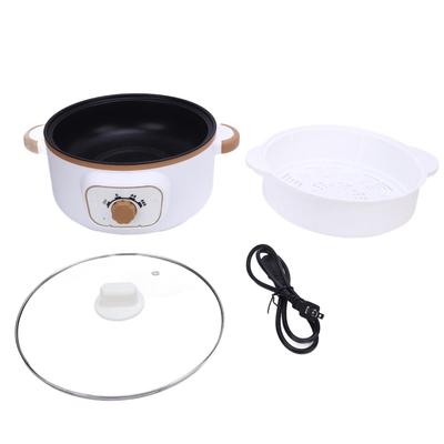 Electric Hot Pot 3.6L Multifunctional Cooking Pot 800W Electric Pot with Steaming Basket Nonstick