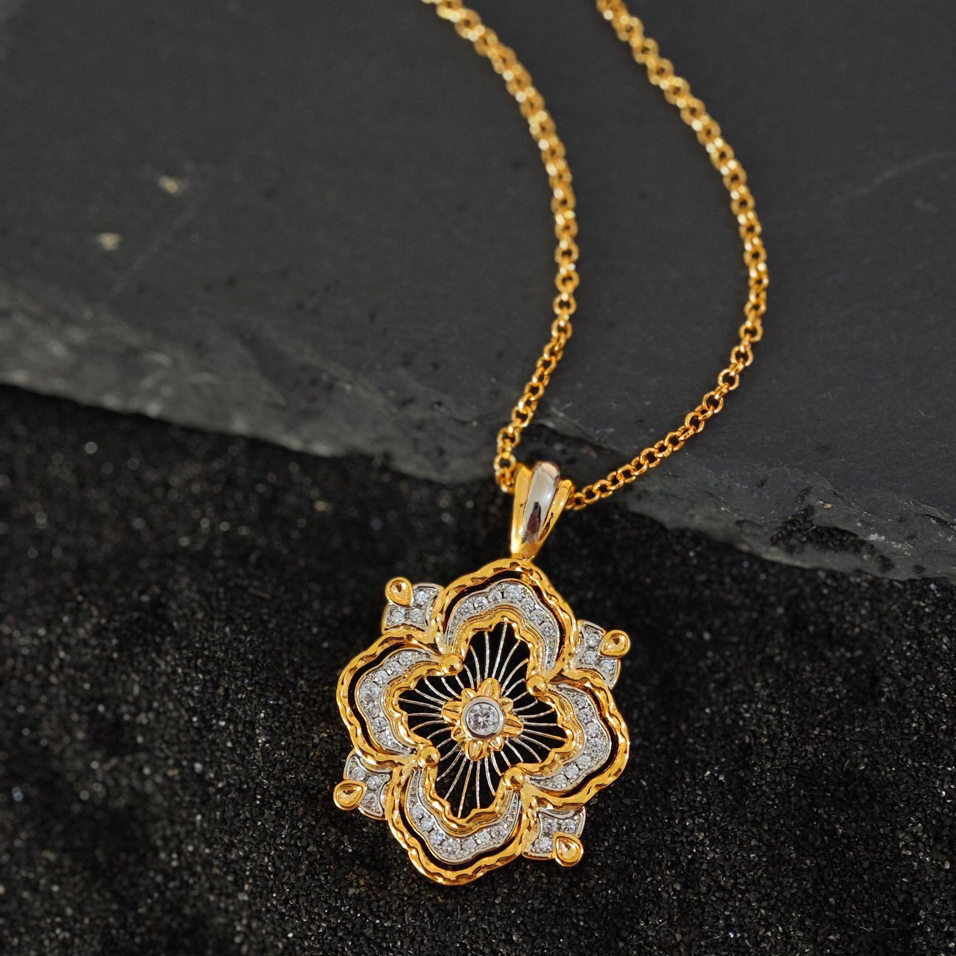 Итальянская матовая крафт-ткань, узор плетения Ци Лати, резное золото, ажурное оперное колье, женское, ретро, придворный стиль