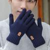 Soft Knitted Gloves Windproof Men Mittens Skiing Winter Gloves  Autumn