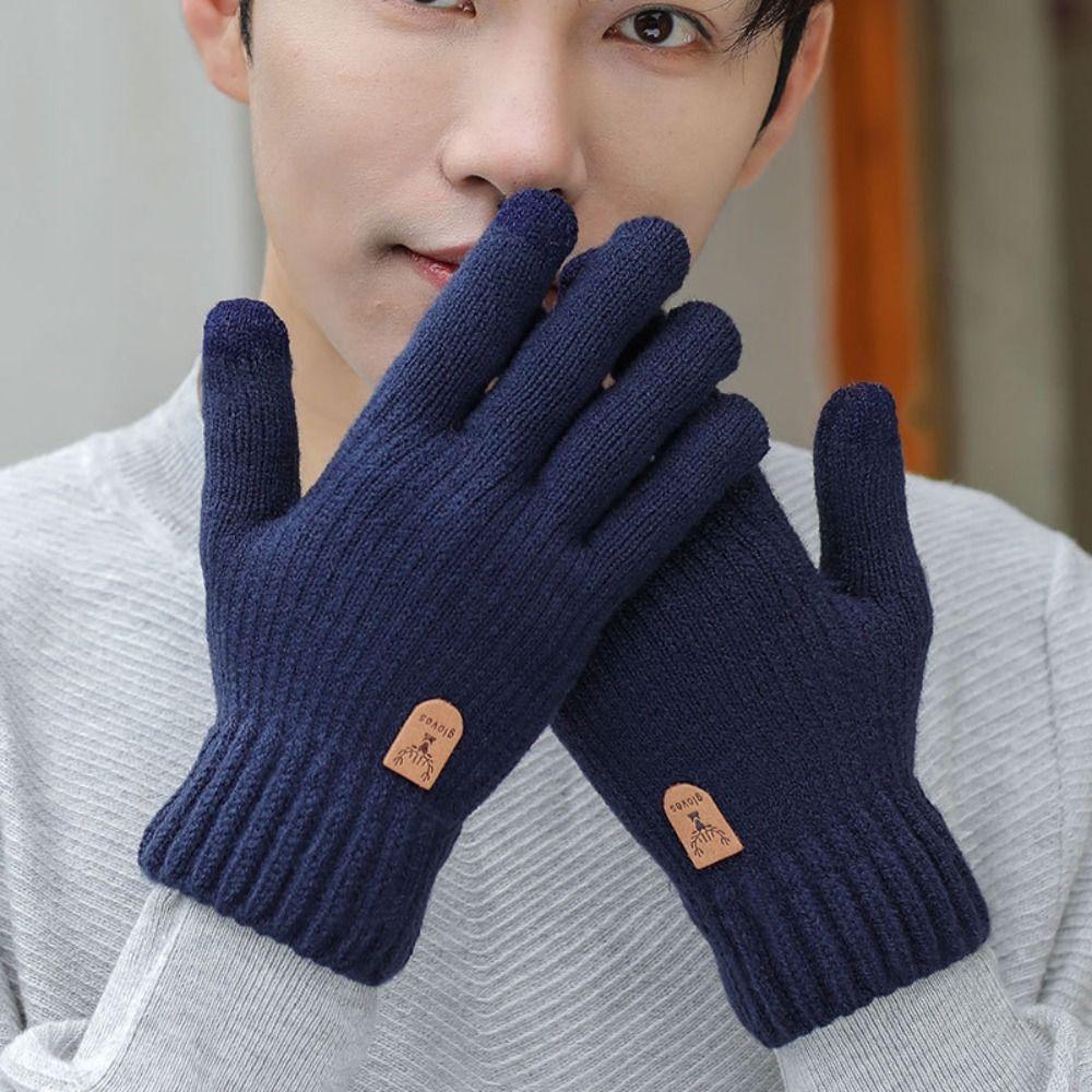Thick Knitted Gloves Soft Men Mittens Cute Winter Gloves  Girls