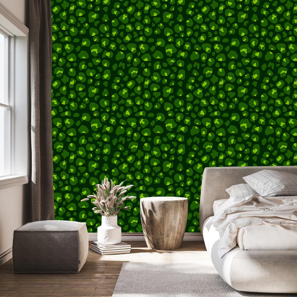 Bottle Green, Lime and Green Leather Wallpaper 50x1000