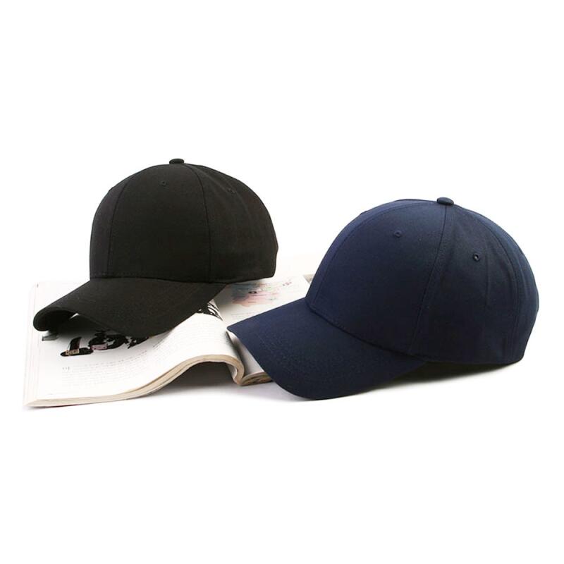 Oversized hard plain pattern ball cap Navy