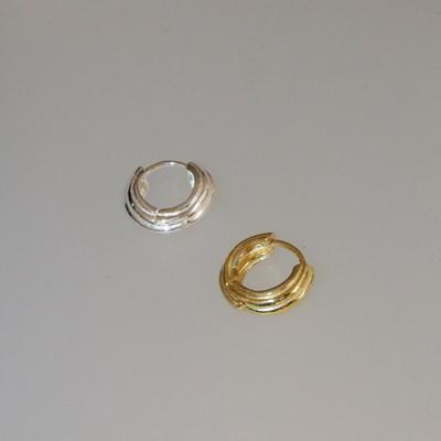 Modernlike 14k Gold-filled Silver Triple One-touch Earrings