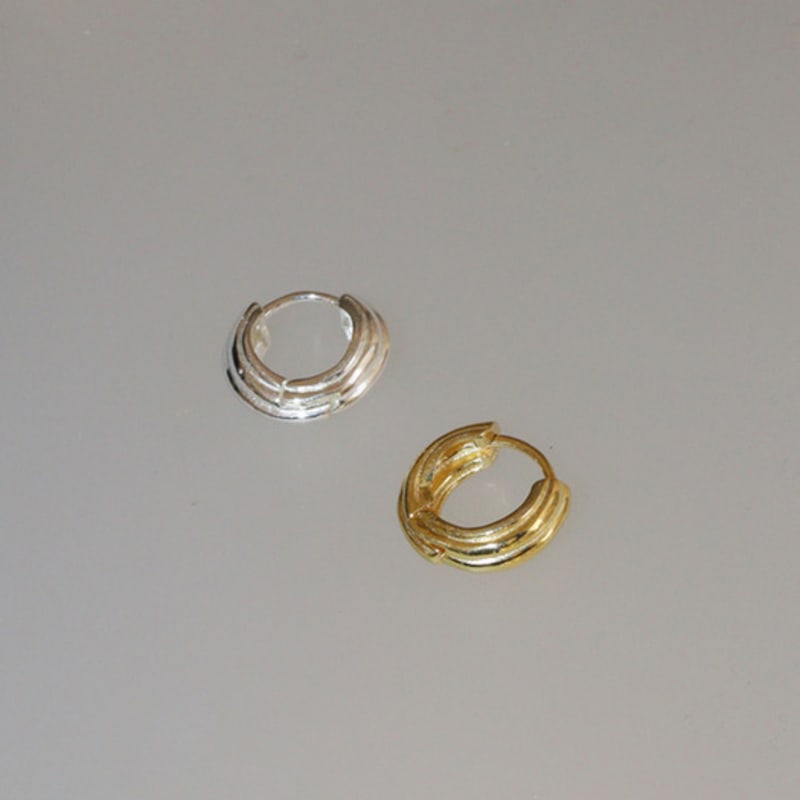 Modernlike 14k Gold-filled Silver Triple One-touch Earrings