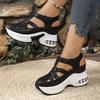 Fashion Women Sandals 2025 New High Quality Buckle Strap Sandals Women Closed Toe Office and Career Summer Solid Wedge Shoes for Women