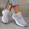 Modische Atmungsaktive Gestrickte Sneaker für Damen Grün Leichte Slip-On Laufschuhe Frau Komfort Rutschfest Lässige Sportschuhe