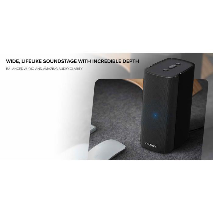 Enceintes de Bureau Hi-FI 2.0 compactes - Creative T100 - Noir - Classique - Intemporel