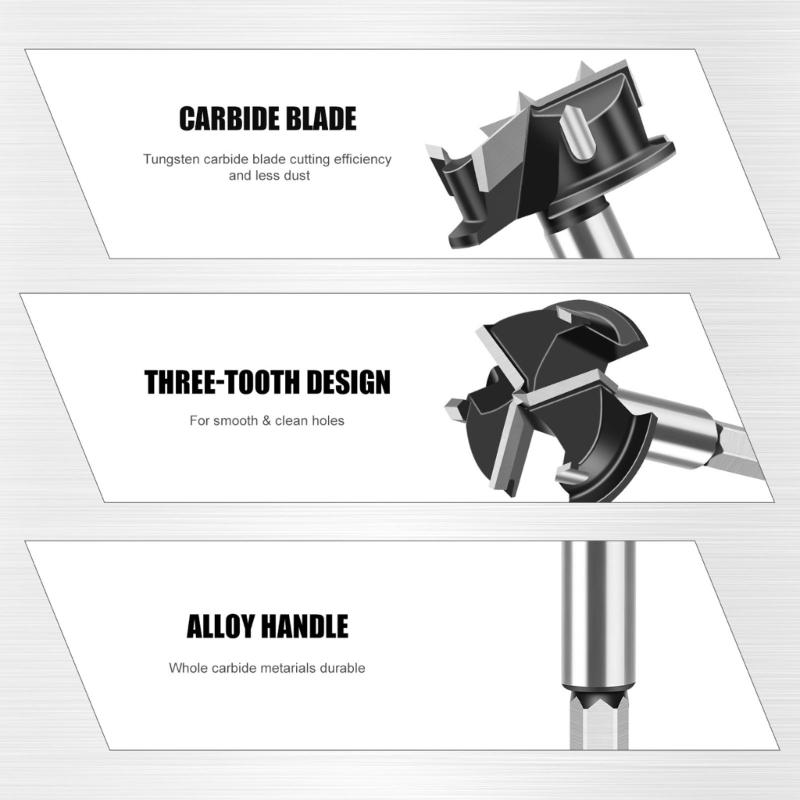Hocheffizienter Superior-Legierungsstahl Drei-Flöten-Lochfräser Öffner Bohrer für Holzbearbeitung und Heimwerkerprojekte