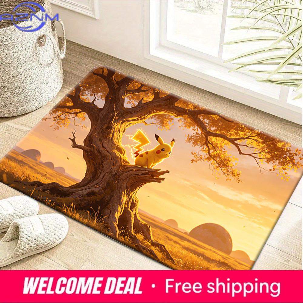 

Pikachu Sunset Tree Print Doormat Non-Slip Water Absorbent Floor Mat for Home Entrance Bedroom Decor 40cm x 60cm