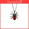 Gothic Halloween Spider Pendant Necklace With Geometric Alloy Chain For Women