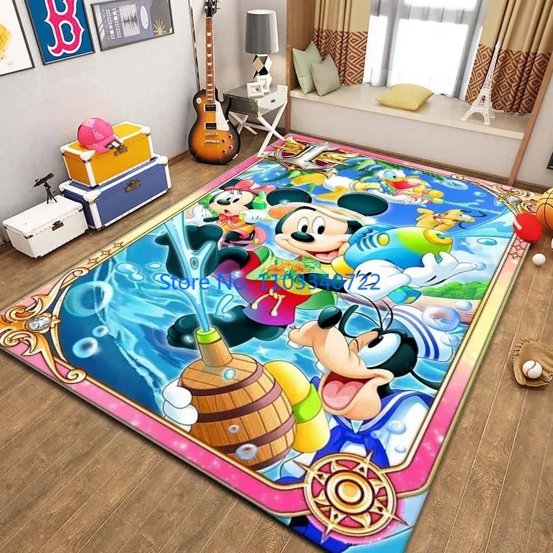 Mickey Minnie Area Mat, Cute Cartoon Rug Carpets 120x160cm Decor for Living Room Children's Bedroom Sofa Bathroom Kids Floor Mat