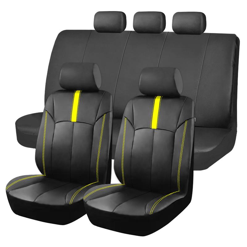 

Universal PU Leather Car Seat Covers Fit For Most Car SUV Truck Van Accessories Interior Sporty Design PU Leather Seat Covers