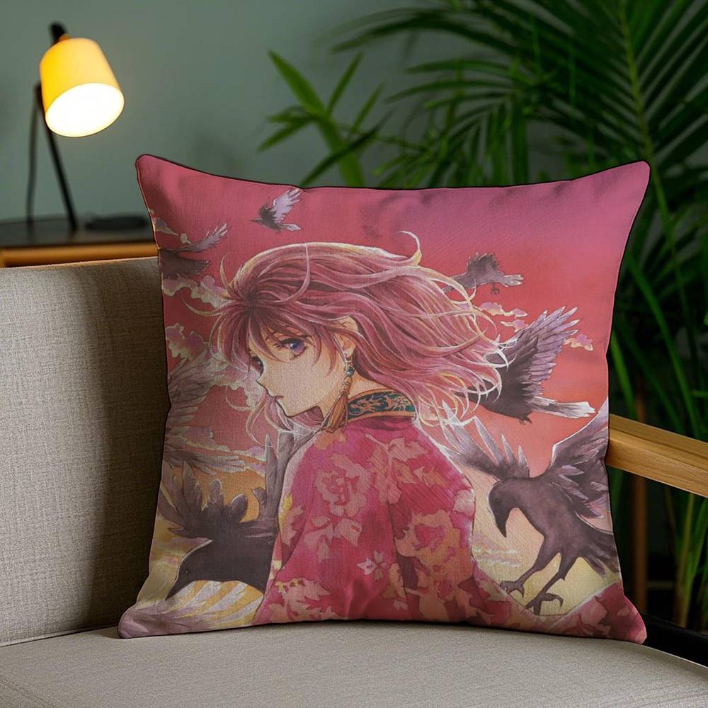 Y-Yona Of The DawnS Pillow Case Home Dorm Chair Back Short Plush Double-sided Printing Office Nap Time Cushion Cover