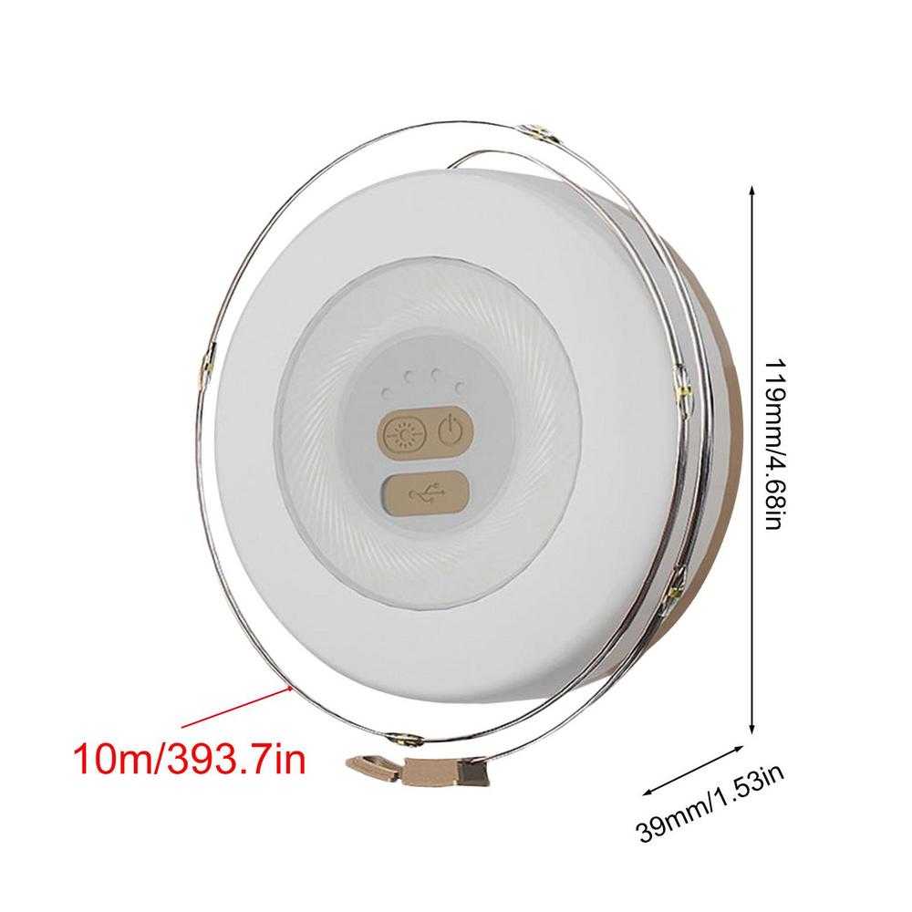 Camping String Light USB String Lights Portable Outdoor Light 32.8 Ft Camping Lights String Adjustable Brightness Rechargeable