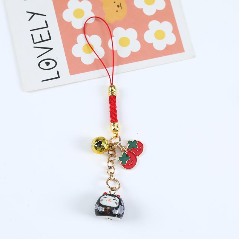 Lucky Cat Ceramic Bead Keychain & Pendant - 2025 Festival & Small Gifts Collection
