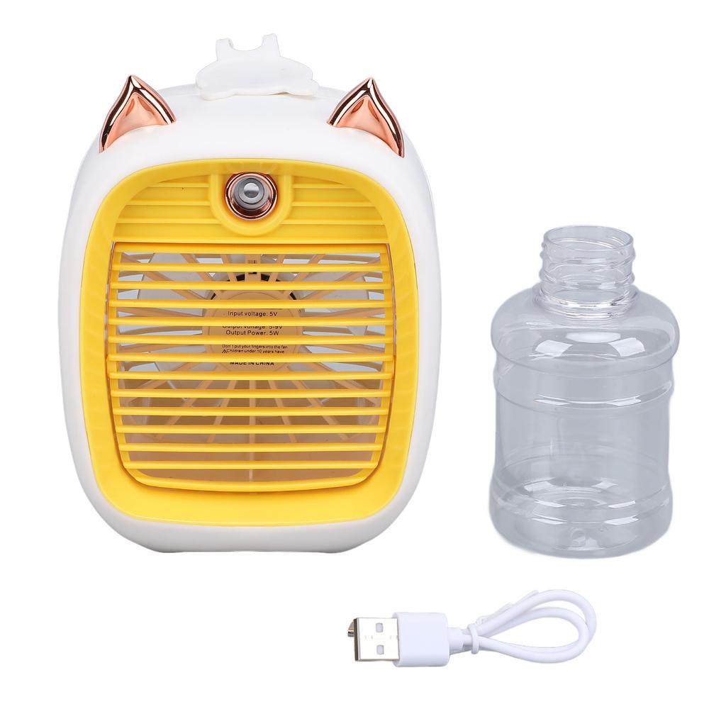 Desktop Cooling Fan Little Fox Shaped Misting USB Rechargeable 800mah Mini Desktop Air Cooler Fan