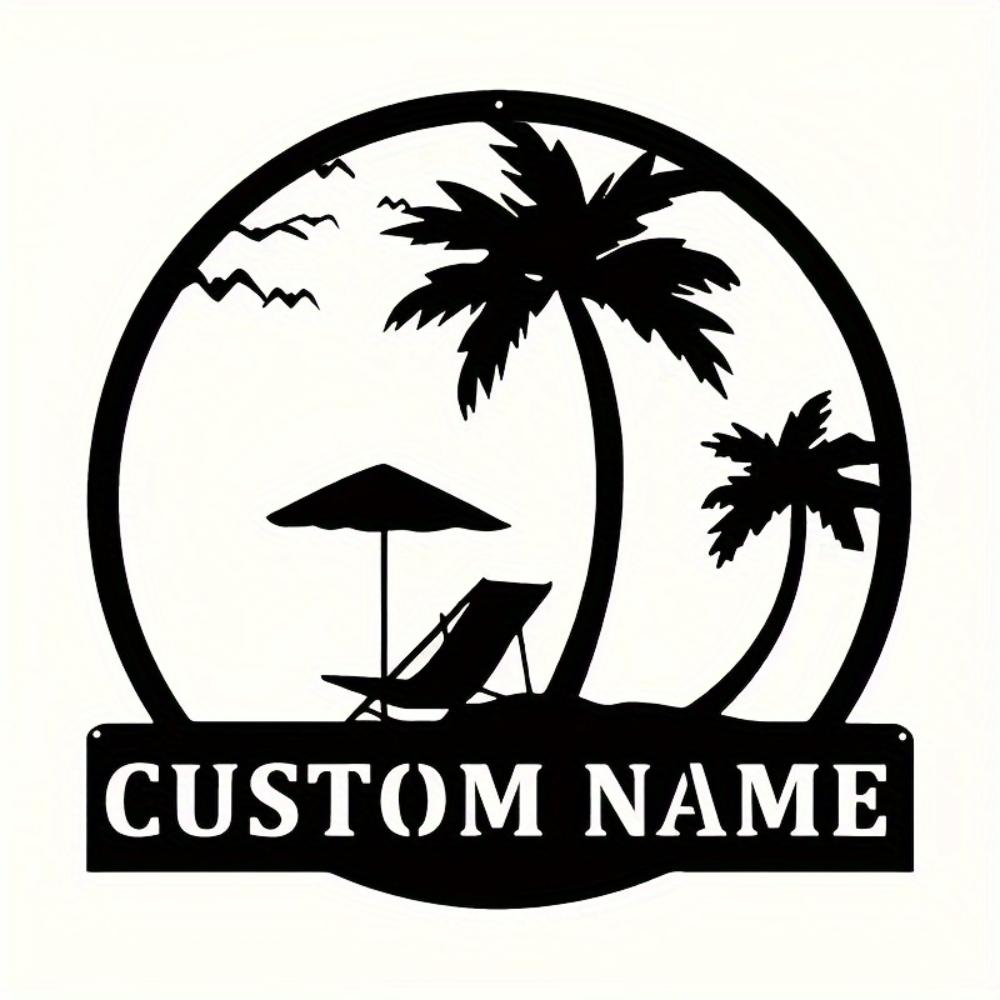 Vintage Bohemian Palm Tree Metal Sign Wall Art Decor for Indoor Outdoor Use