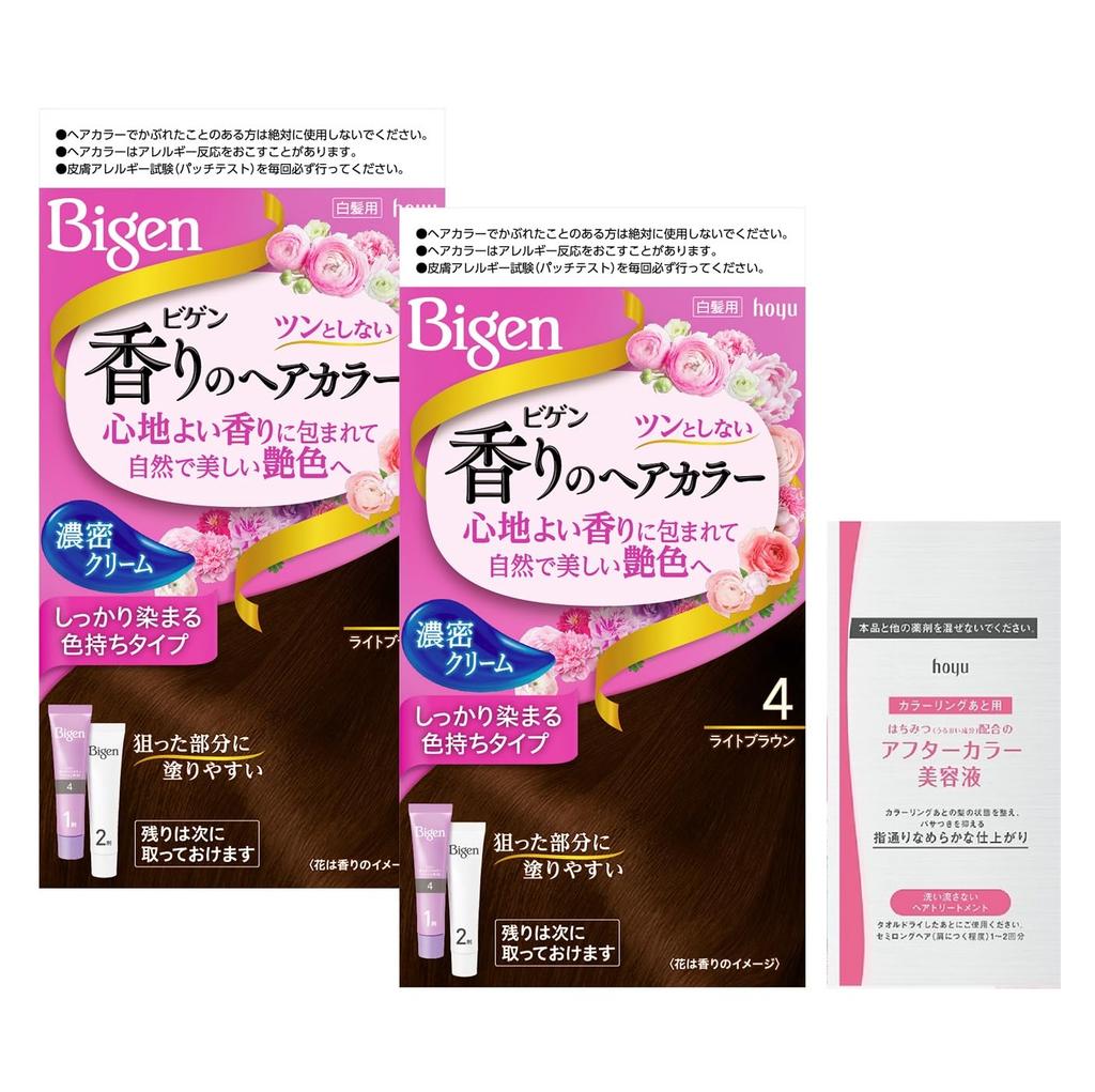 Hoyu Bigen Fragrance Hair Color Cream 4 1st Agent 40g 2nd Agent 40g x 2 Bonus (Light Brown) - + + [Quasi-drug]