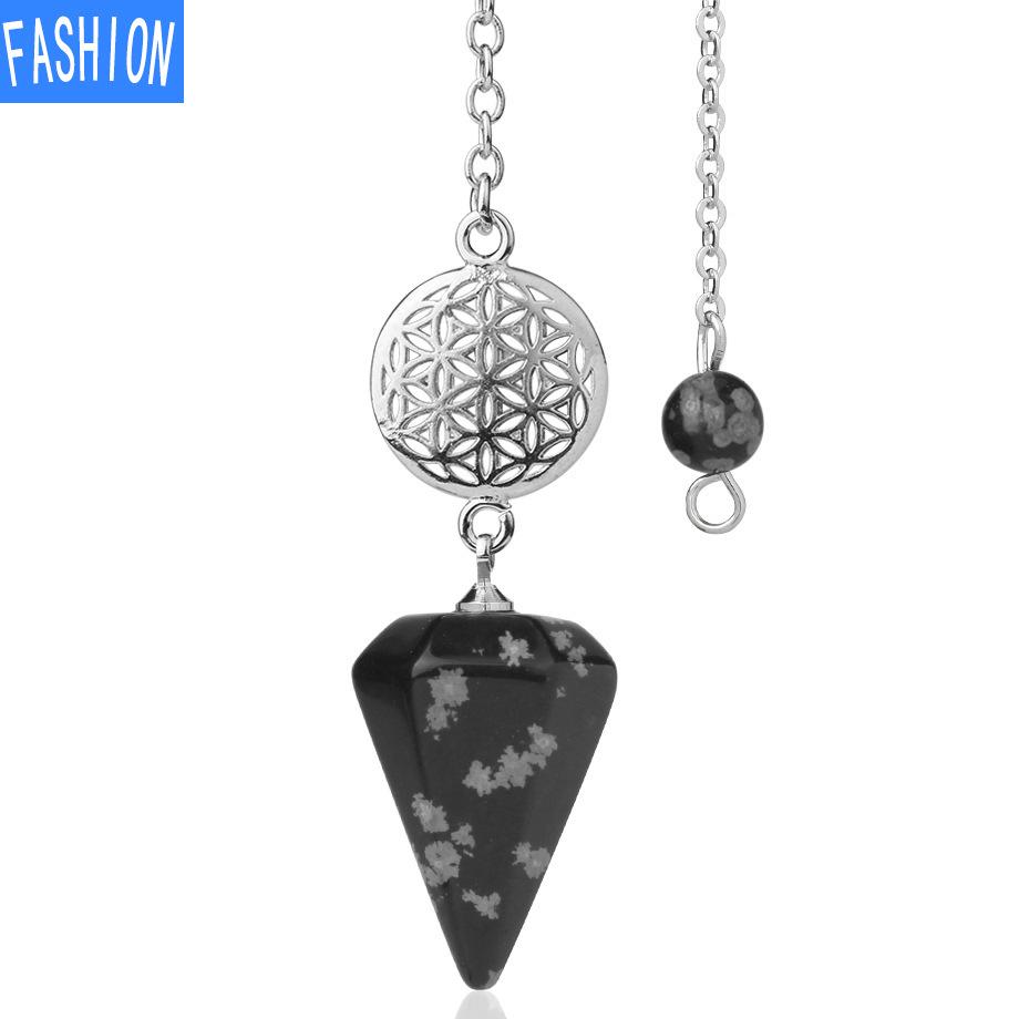 Spirit Pendulum Crystal Semi GEM PENDANT Healing Crystal Point Pendulum Witchcraft Meditation Jewelry