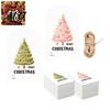 Christmas Package Accessories 60 Pcs Tree Gift Tags with Hemp Rope, Watercolor Xmas Coated Cardboard Winter Holiday Paper Tags, Merry Hanging