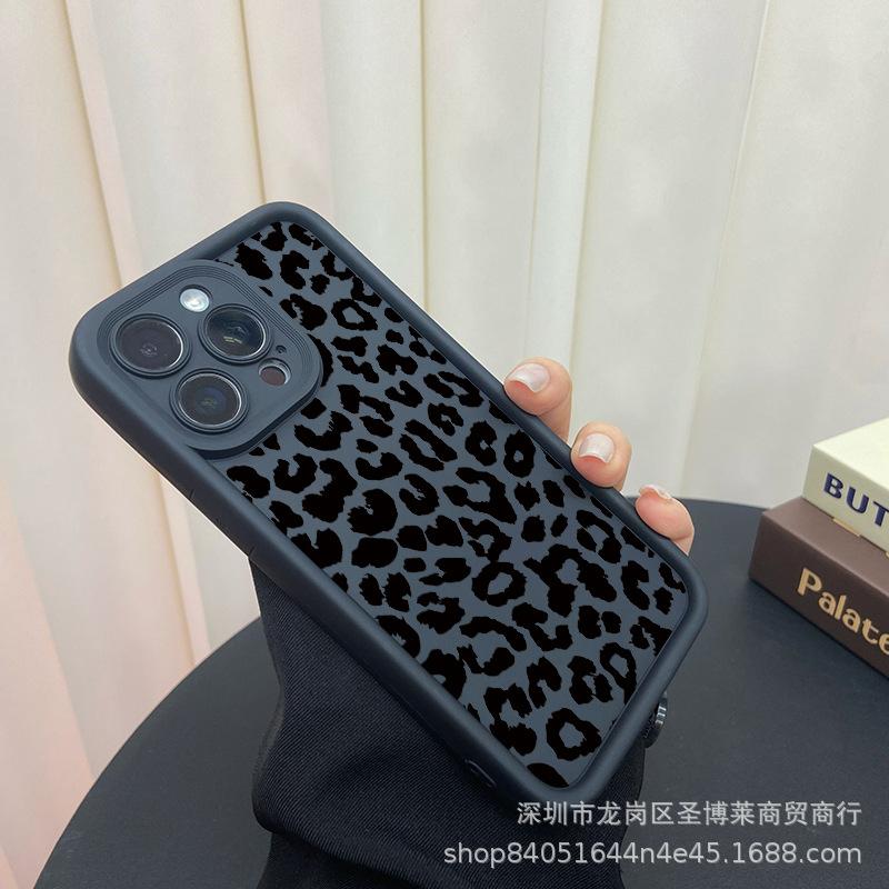 Black Leopard Print Is Suitable for Apple 17 Mobile Phone Case Iphone15promax Emery 14 Anti-drop 11 Protective Case 16.
