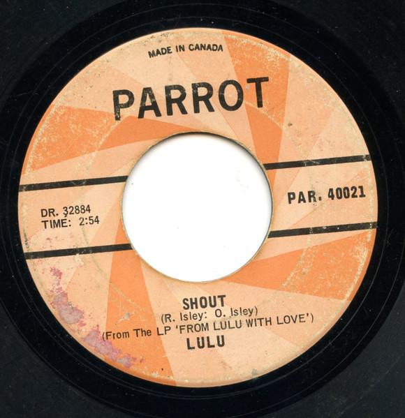 

7inch Record LULU Shout PAR40021 Parrot 1967 Canada Rock Used