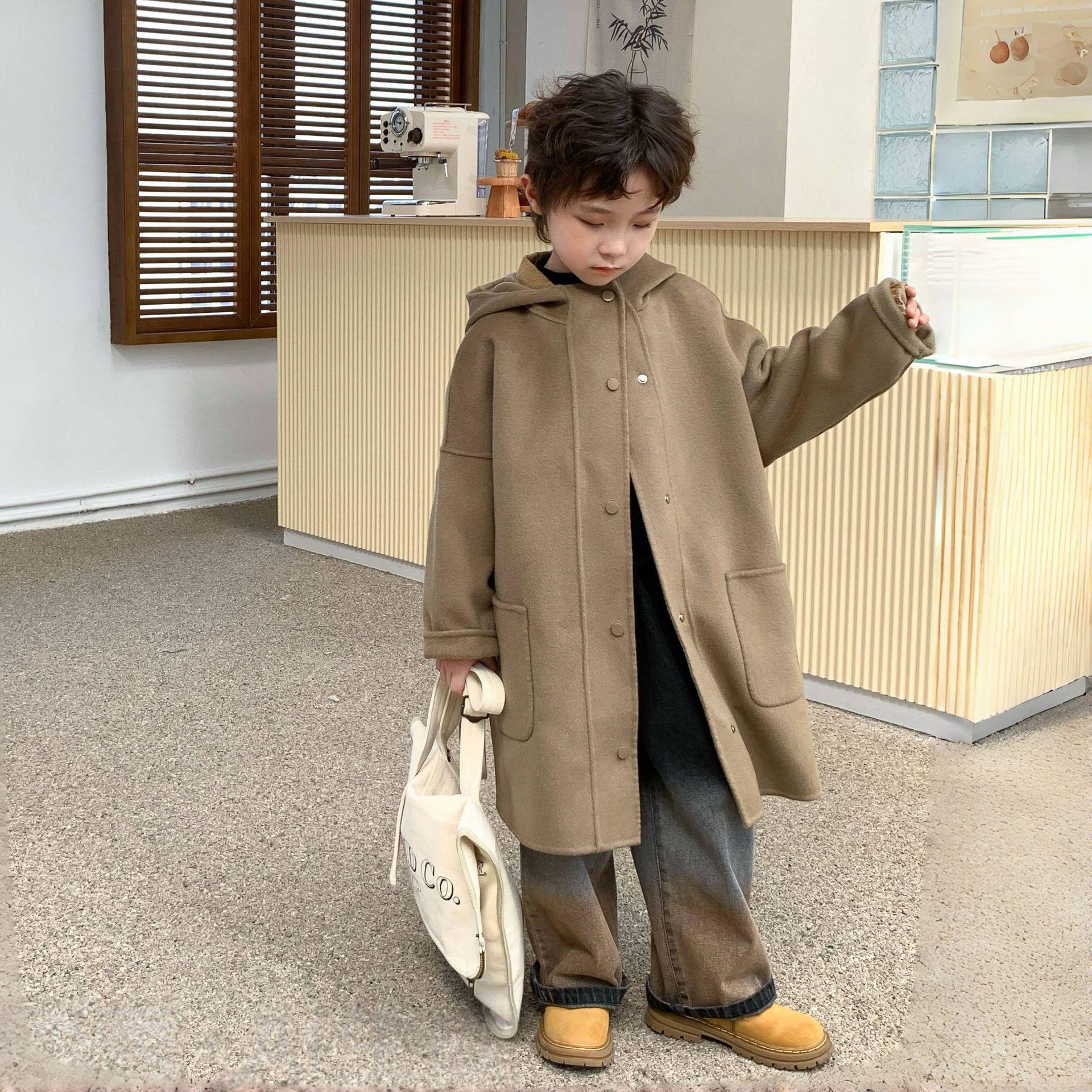 

Пальто-тренч из кашемировой шерсти премиум-класса со скрытыми пуговицами для мужчин, женщин и детей 100cm (fits 103-110cm)