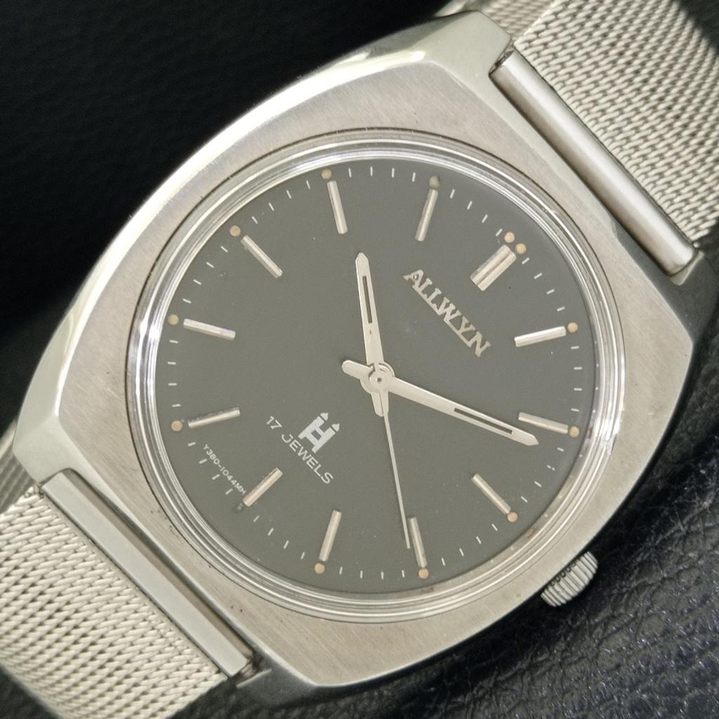 

VINTAGE ALLWYN HAND-WINDING 6300 SWISS MENS ORIGINAL DIAL WATCH a702091-5 R208-a702091